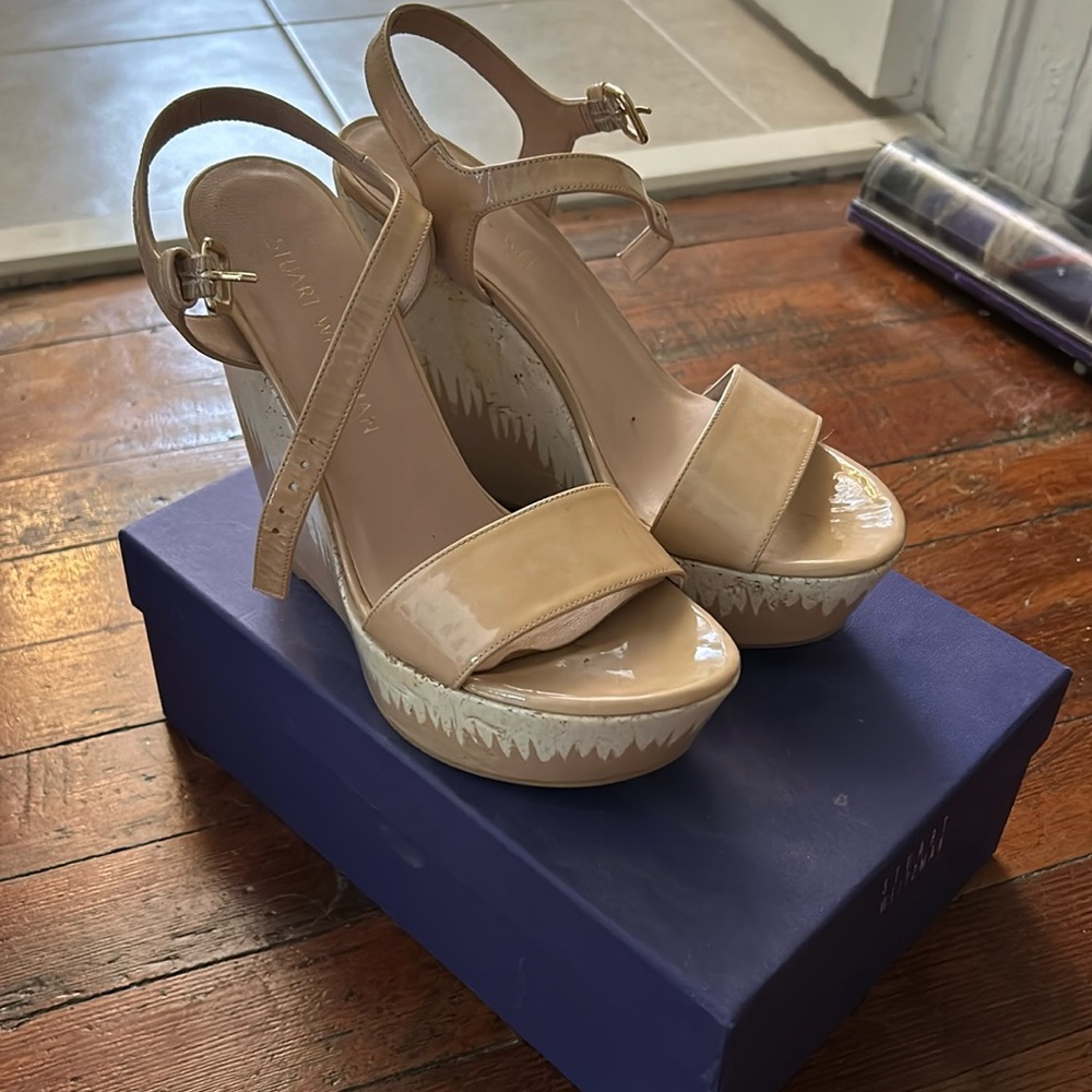 Stuart weitzman patent leather wedge